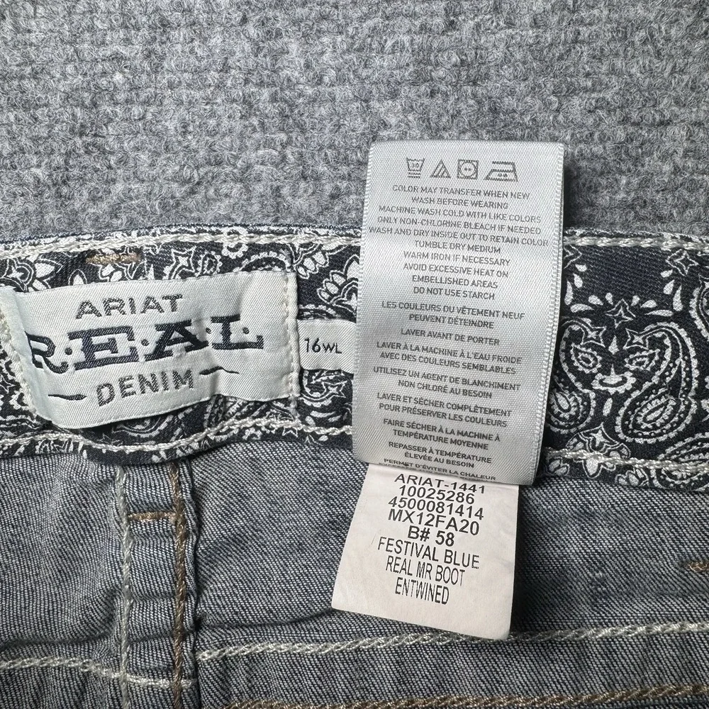 Ariat Real Denim Women 16WL Mid Rise Boot Leg Medium Wash Denim Jeans Fit 36x34 - Picture 6 of 16